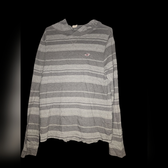 Hollister Other - Hollister Charcoal Striped Long Sleeve Shirt With Hood